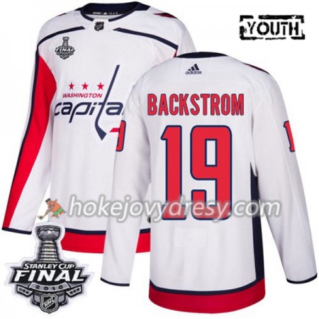 Dětské Hokejový Dres Washington Capitals Nicklas Backstrom 19 2018 Stanley Cup Final Patch Adidas Bílá Authentic